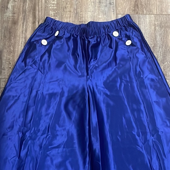 American Girl Wide Leg Blue Satiny Culotte Pants medium - Picture 2 of 4